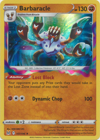 Barbaracle - 107/196 - Holo Rare Lost Origin