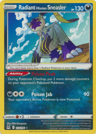 Radiant Hisuian Sneasler - 123/196 - Radiant Rare Lost Origin