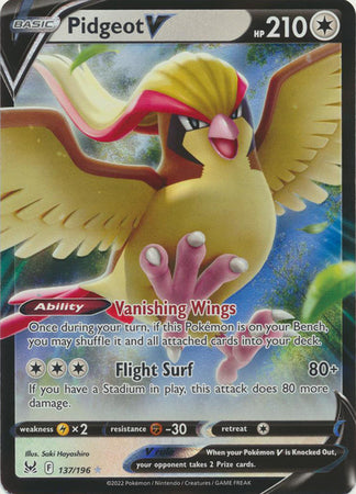 Pidgeot V - 137/196 - Ultra Rare Lost Origin