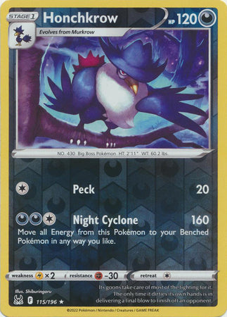 Honchkrow - 115/196 - Rare Reverse Holo