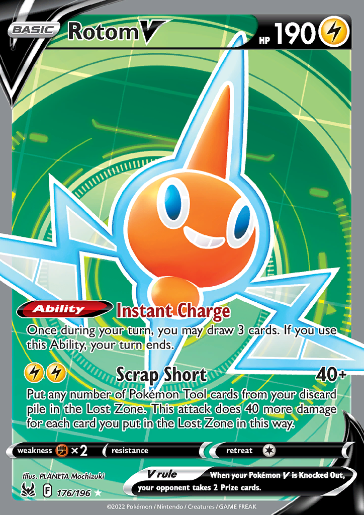 Rotom V - 176/196 - Full Art Ultra Rare Lost Origin