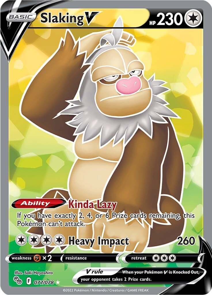 Slaking V - 077/078 - Full Art Ultra Rare Pokemon Go