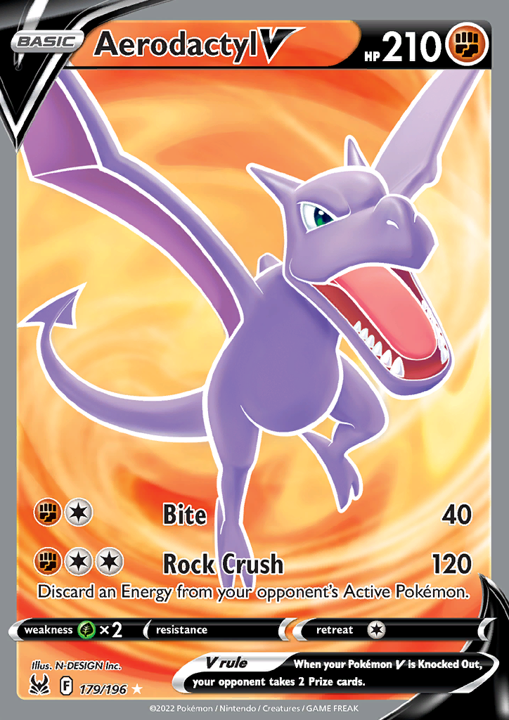 Aerodactyl V - 179/196 - Full Art Ultra Rare Lost Origin