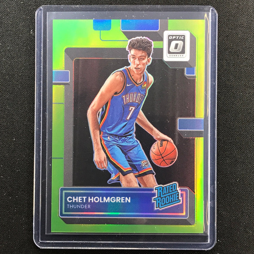 2022-23 Donruss Optic Chet Holmgren Rated Rookie Lime Green 10/149 No 208
