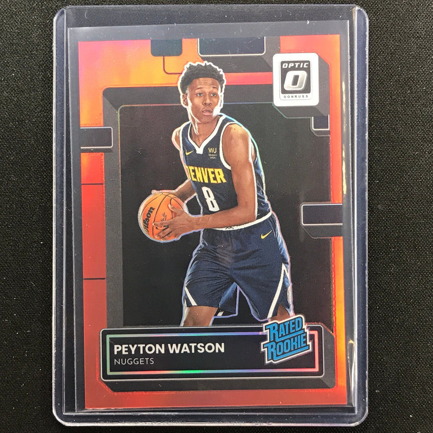 2022-23 Donruss Optic Peyton Watson Rated Rookie Red 56/99