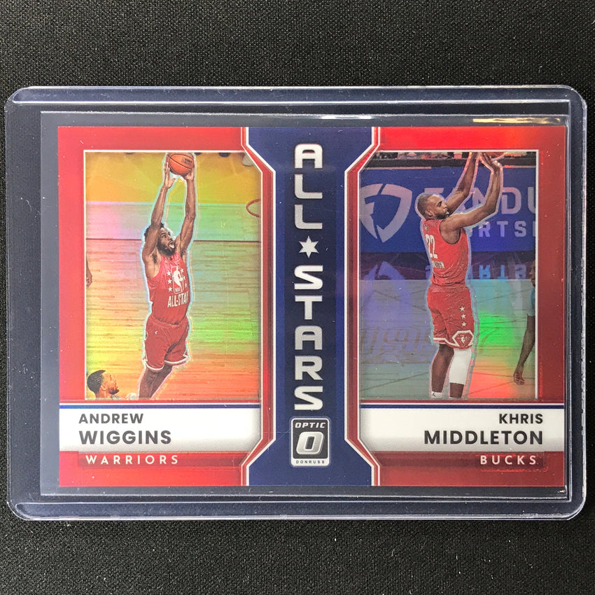 2022-23 Donruss Optic Andrew Wiggins Khris Middleton All-stars Red 77/99