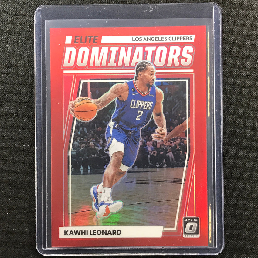 2022-23 Donruss Optic Kawhi Leonard Elite Dominators Red 73/99