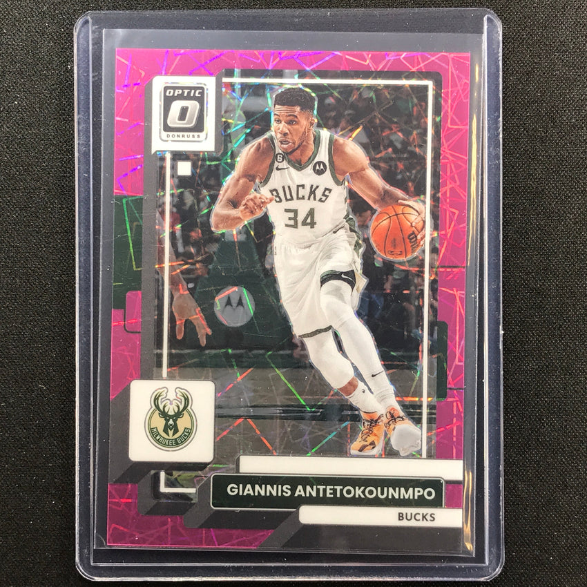 2022-23 Donruss Optic Giannis Antetokounmpo Pink Velocity 67/79