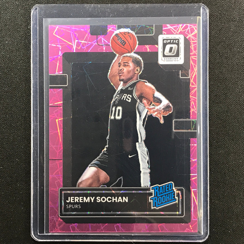 2022-23 Donruss Optic Jeremy Sochan Rated Rookie Pink Velocity 77/79