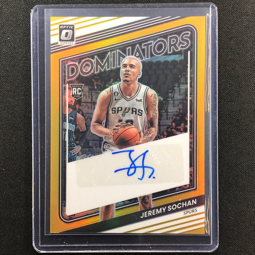 2022-23 Donruss Optic Jeremy Sochan Dominators Signatures Rookie Auto Gold 7/10