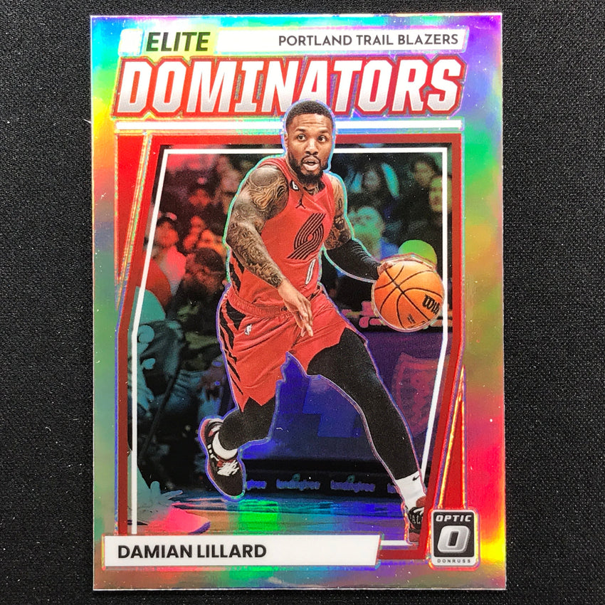 2022-23 Donruss Optic DAMIAN LILLARD Elite Dominators Holo Silver #10