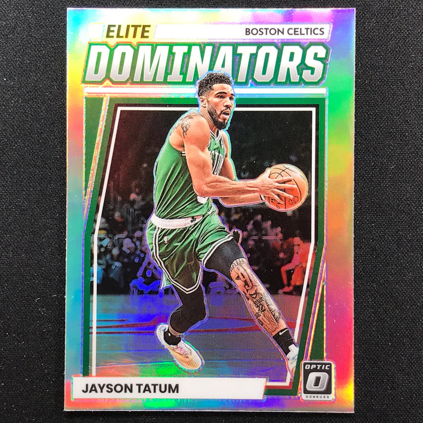 2022-23 Donruss Optic Jayson Tatum Elite Dominators Holo Silver No 15