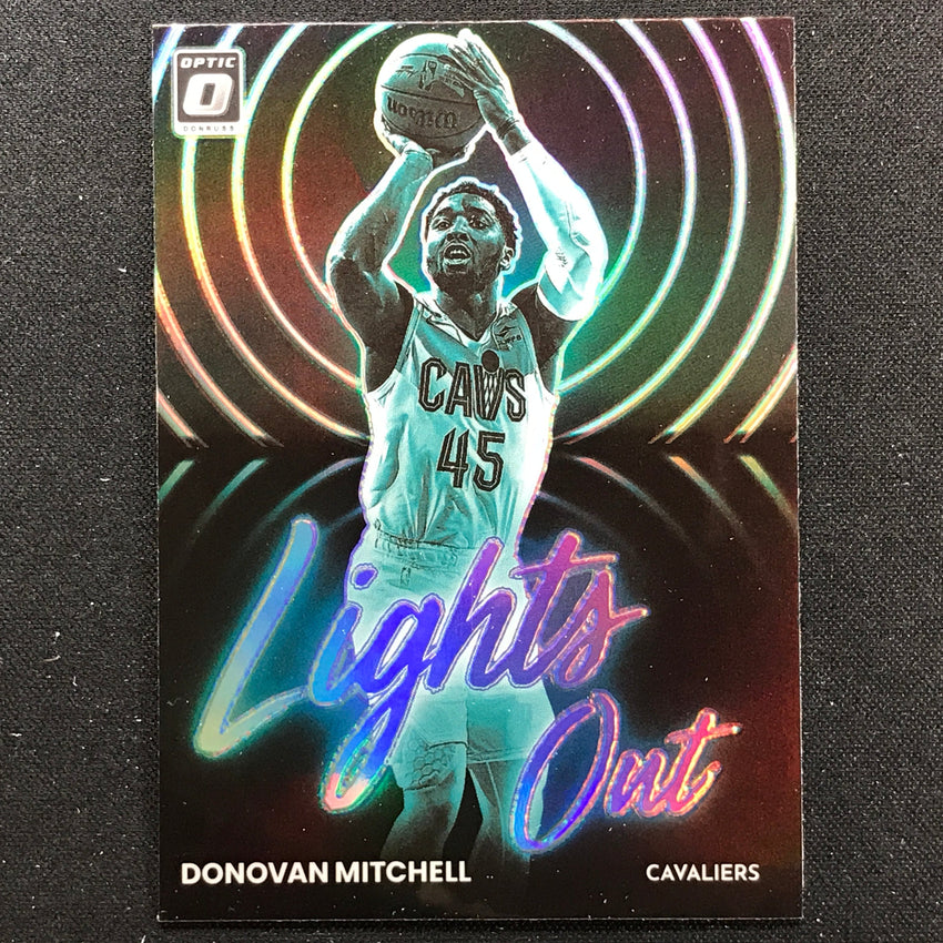 2022-23 Donruss Optic Donovan Mitchell Lights Out Holo Silver No 14