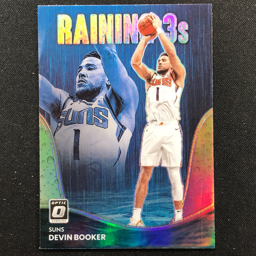 2022-23 Donruss Optic Devin Booker Raining 3s Holo Silver No 9