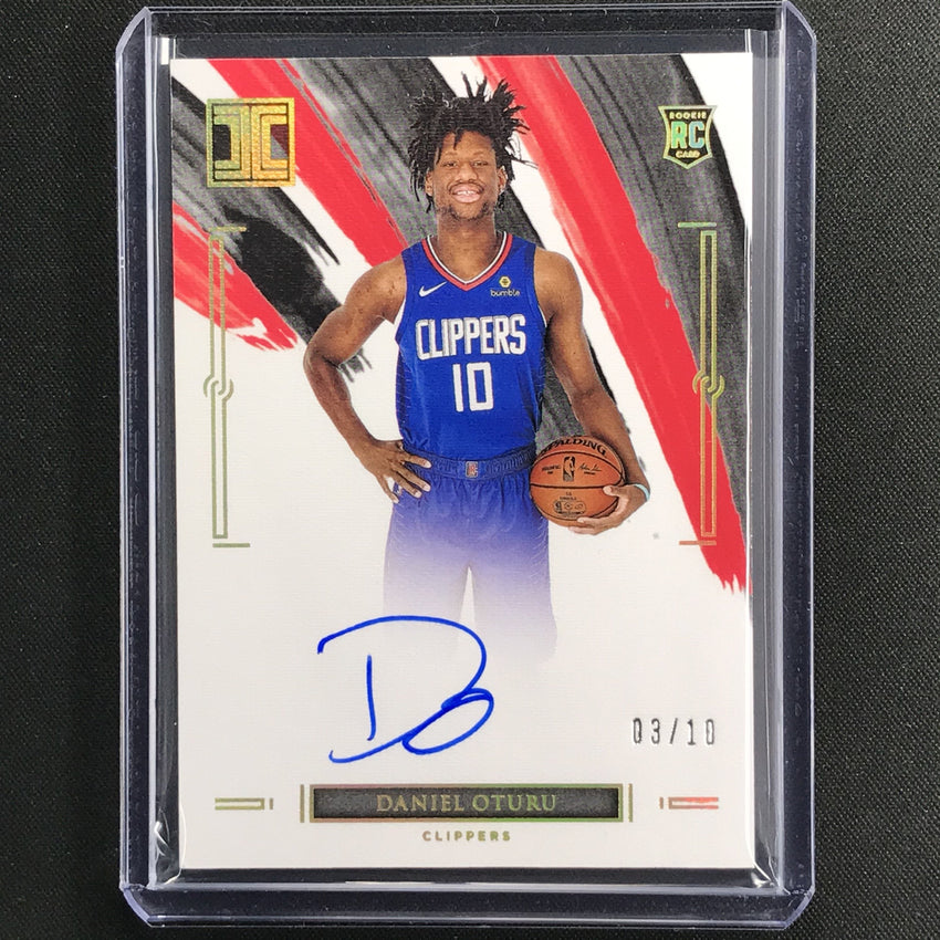 2020-21 Impeccable Daniel Oturu Rookie Autographs Holo Gold 3/10