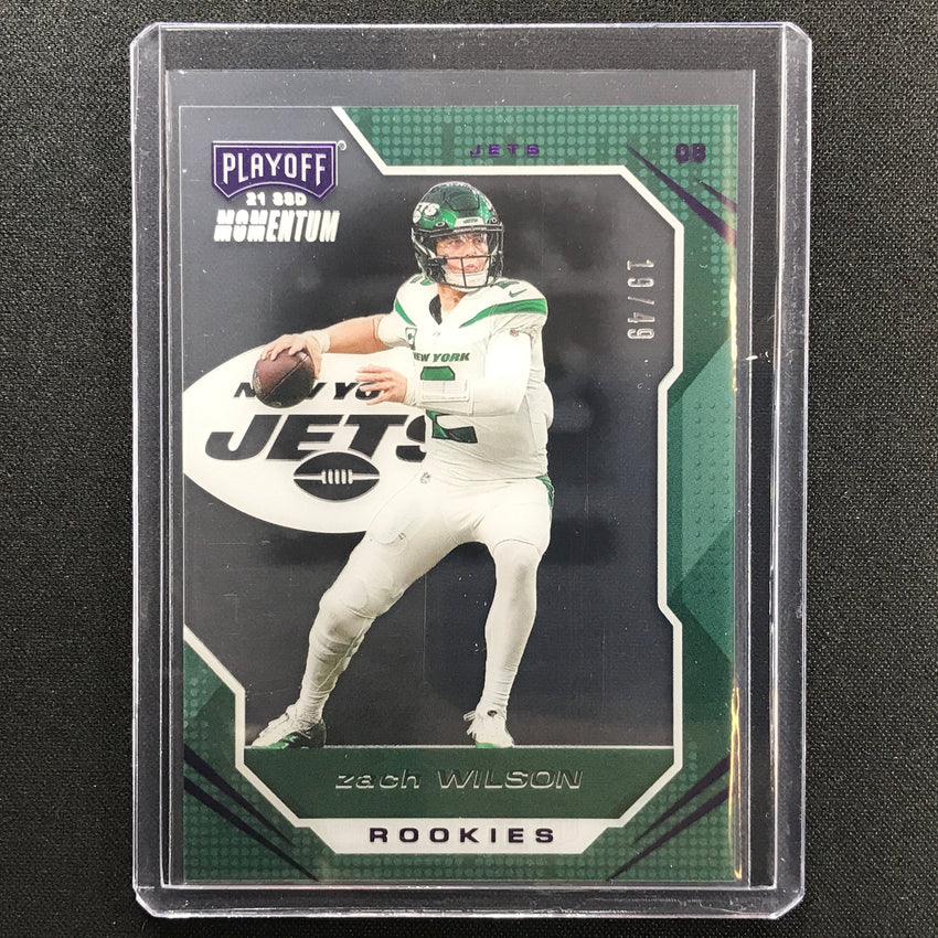 2021 Chronicles Zach Wilson Playoff Momentum Rookie Purple 19/49