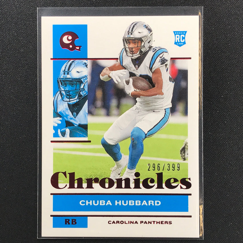 2021 Chronicles Chuba Hubbard Rookie Chronicles Base Set Red 296/399