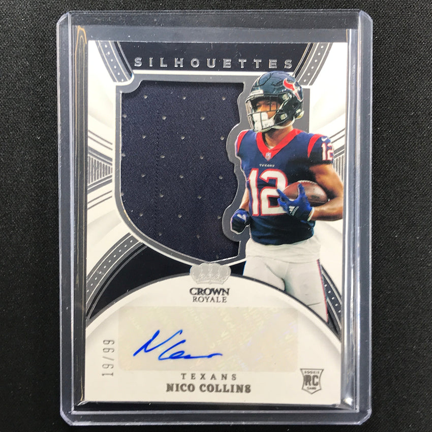 2021 Chronicles Nico Collins Crown Royale Silhouettes Rookie Jersey Auto 19/99