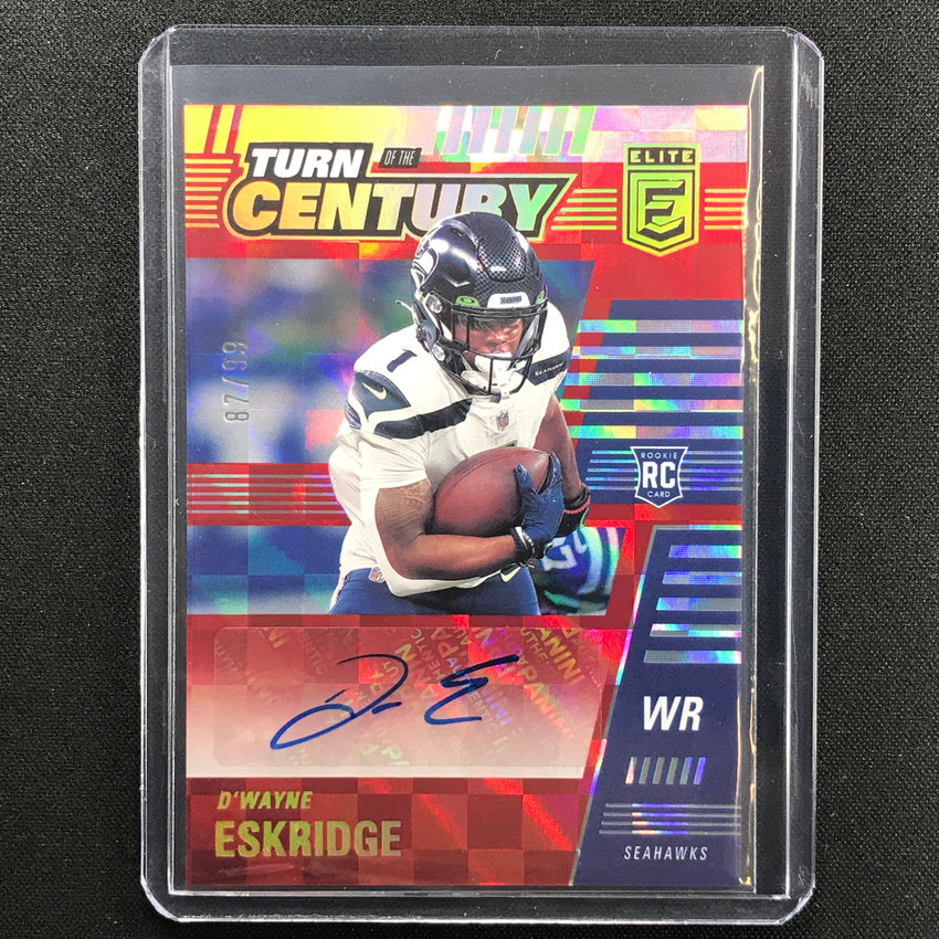 2021 Chronicles Dwayne Eskridge Elite Turn Of The Century Rookie Auto Red 87/99