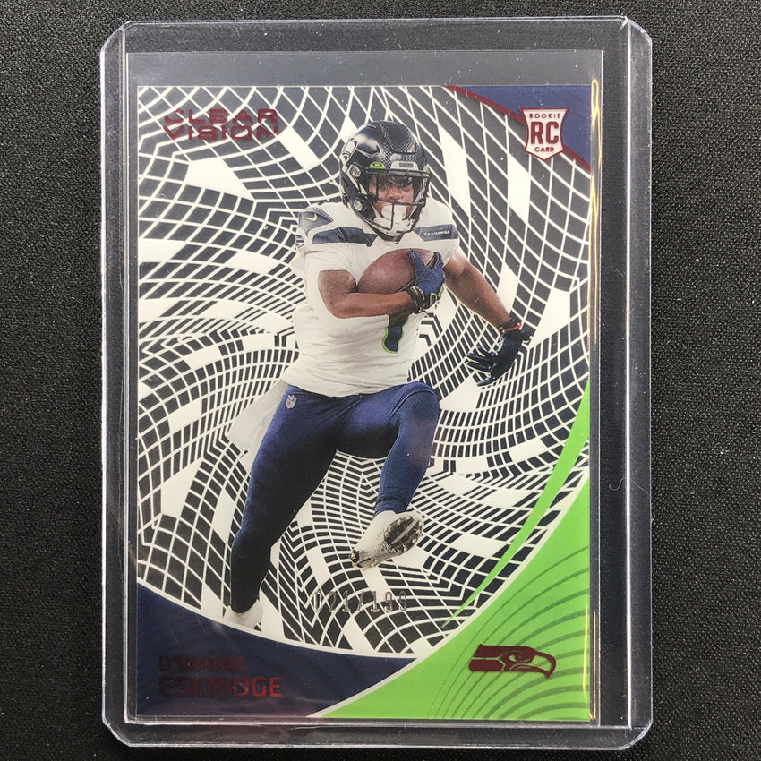 2021 Chronicles Dwayne Eskridge Clear Vision Rookie Red 21/199