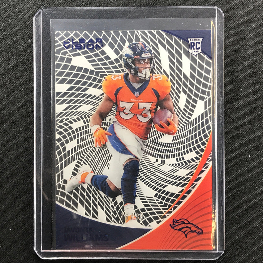 2021 Chronicles Javonte Williams Clear Vision Rookie Blue 76/99