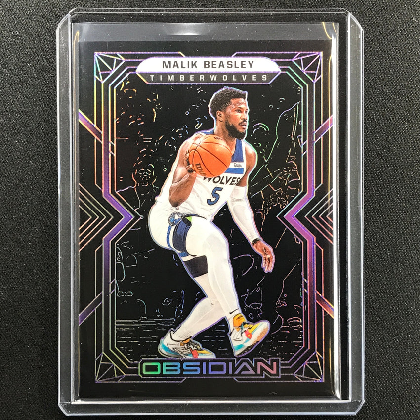 2021-22 Obsidian Malik Beasley Electric Etch Purple 19/99