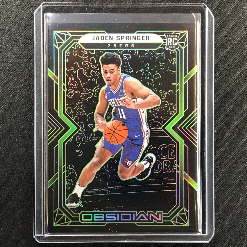 2021-22 Obsidian Jaden Springer Rookie Electric Etch Green 2/25