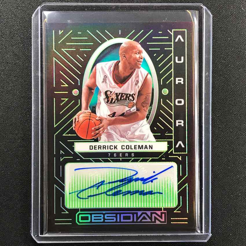 2021-22 Obsidian Derrick Coleman Aurora Auto Electric Etch Green 24/25