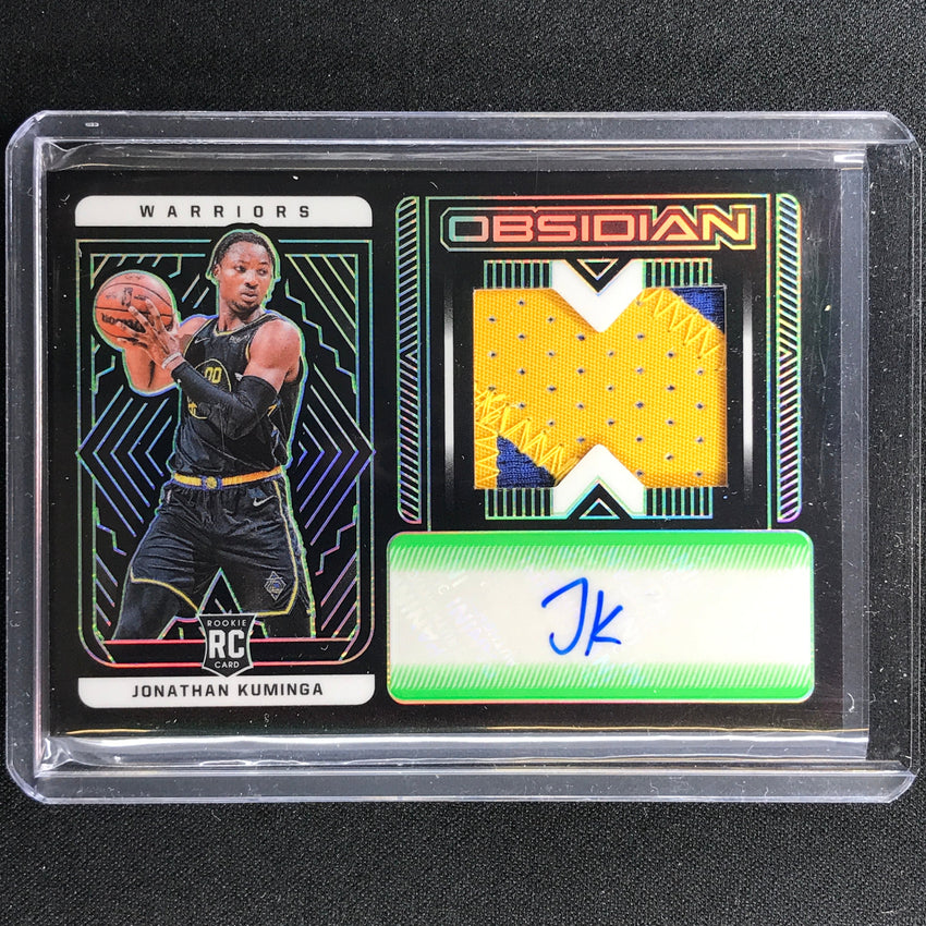 2021-22 Obsidian Jonathan Kuminga Rookie Jersey Patch Autographs Green 23/25