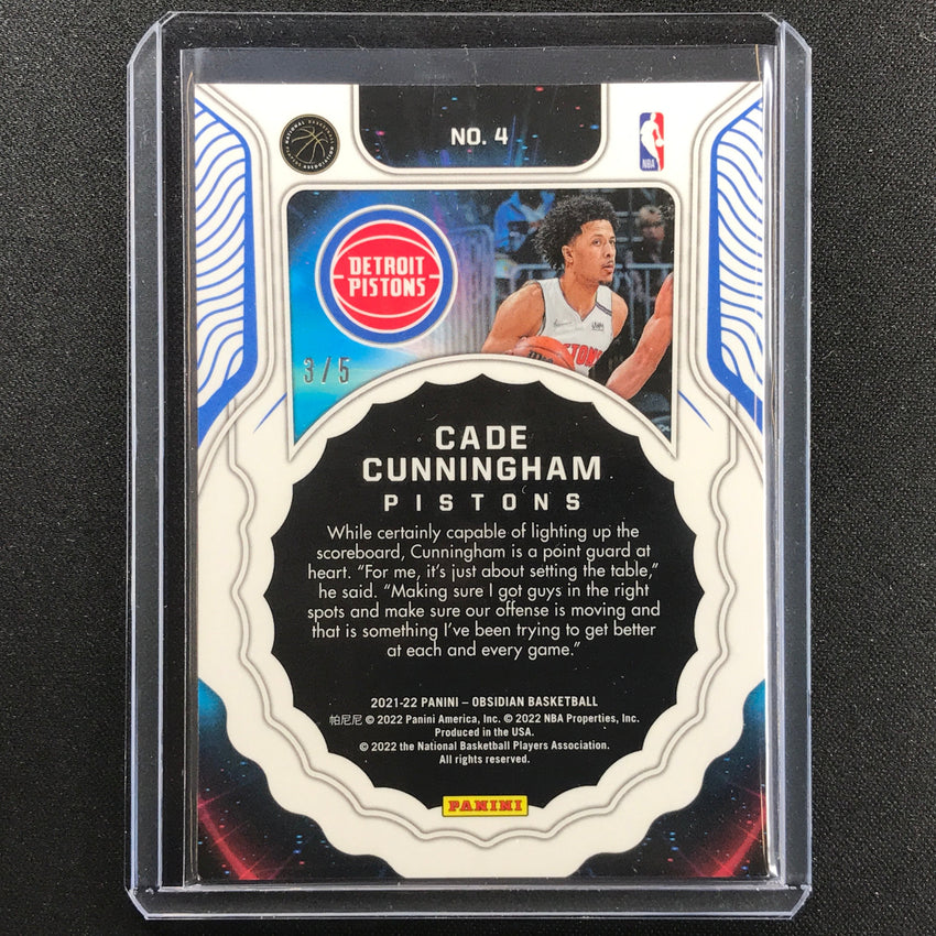 2021-22 Obsidian Cade Cunningham Rookie Supernova Electric Etch Red 3/5