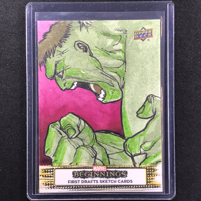 2022 Marvel Beginnings Vol. 2 Series 1 Hulk Draft Sketch Card 1/1 Mauro Fodra