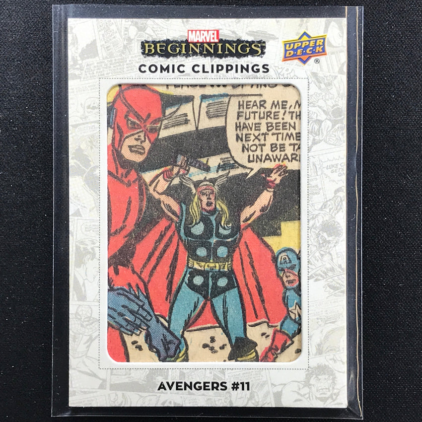 2022 Marvel Beginnings Vol. 2 Series 1 Avengers No 11 Comic Clippings Relic 50/50