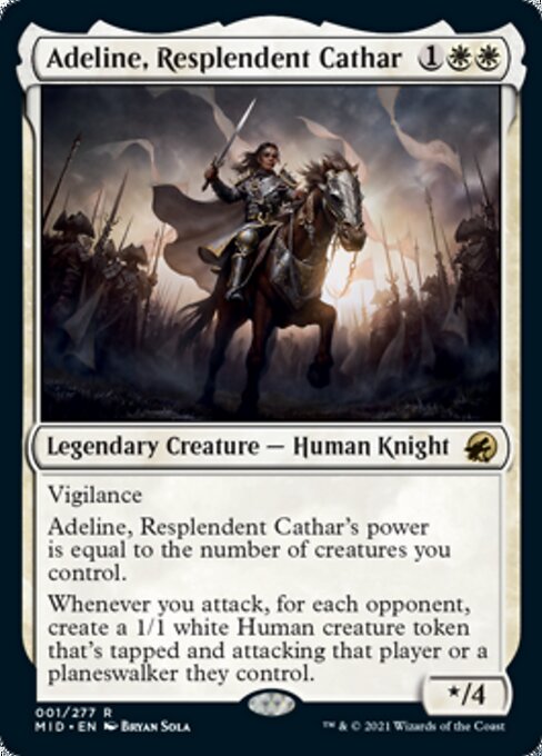 1Adeline, Resplendent Cathar 1/277 Rare - Midnight Hunt