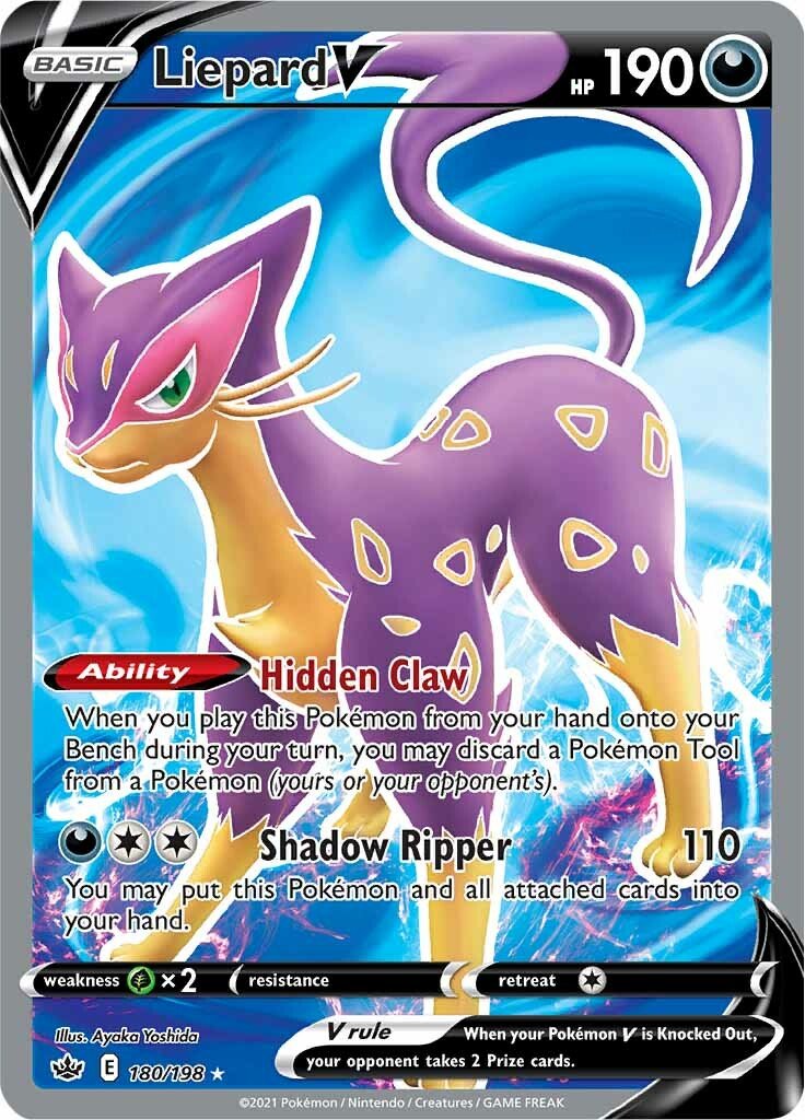Liepard V - 180/198 - Full Art Ultra Rare Chilling Reign
