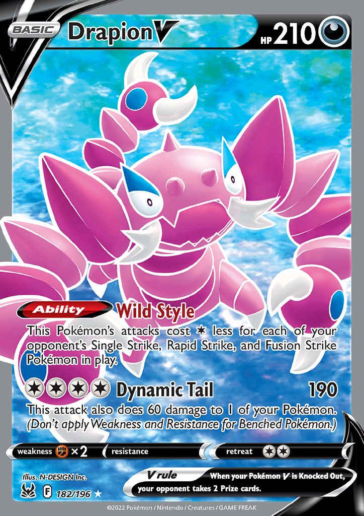 Drapion V - 182/196 - Full Art Ultra Rare Lost Origin