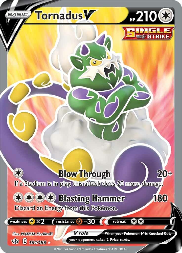 Tornadus V - 184/198 - Full Art Ultra Rare Chilling Reign
