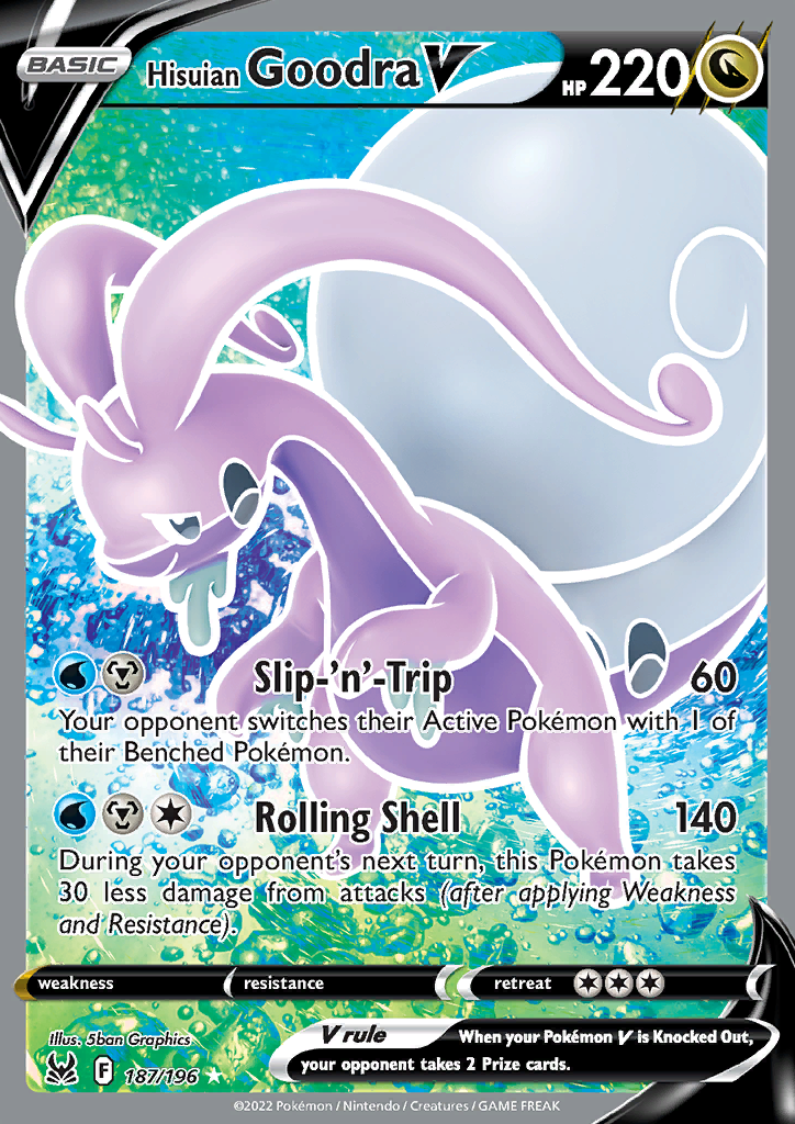 Hisuian Goodra V - 187/196 - Full Art Ultra Rare Lost Origin
