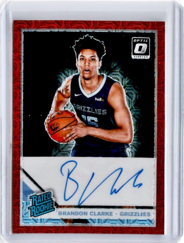 2019-20 Optic BRANDON CLARKE Rated Rookie Choice Red Mojo Auto #194-Cherry Collectables