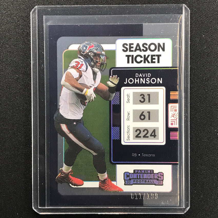 2021 Contenders David Johnson Season Ticket Silver 11/199