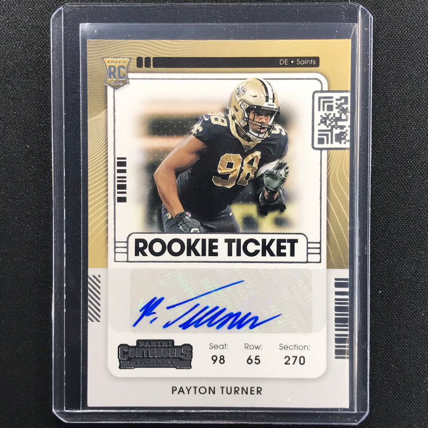 2021 Contenders Payton Turner Rookie Ticket Auto No 156 B