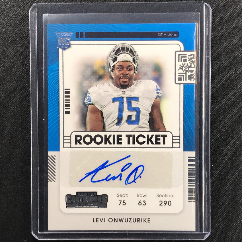 2021 Contenders Levi Onwuzurike Rookie Ticket Auto No 165 C