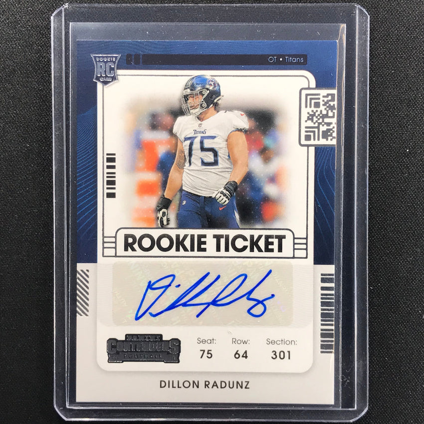 2021 Contenders DILLON RADUNZ Rookie Ticket Auto #172