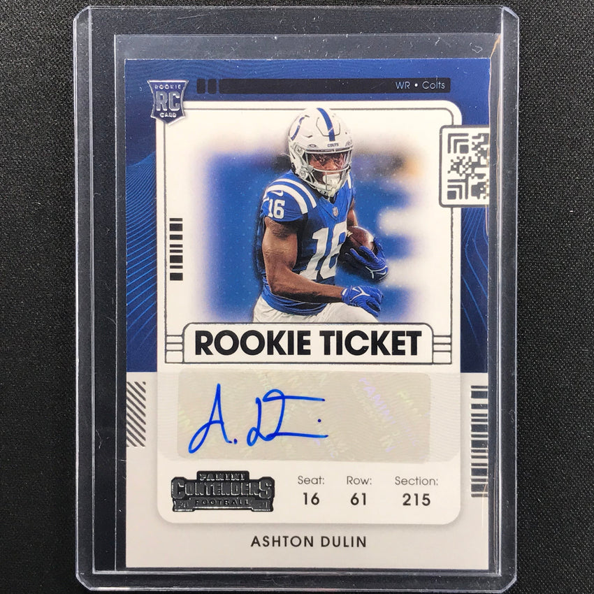 2021 Contenders Ashton Dulin Rookie Ticket Auto No 232 B