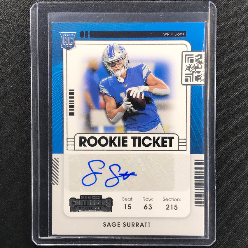 2021 Contenders SAGE SURRATT Rookie Ticket Auto #264