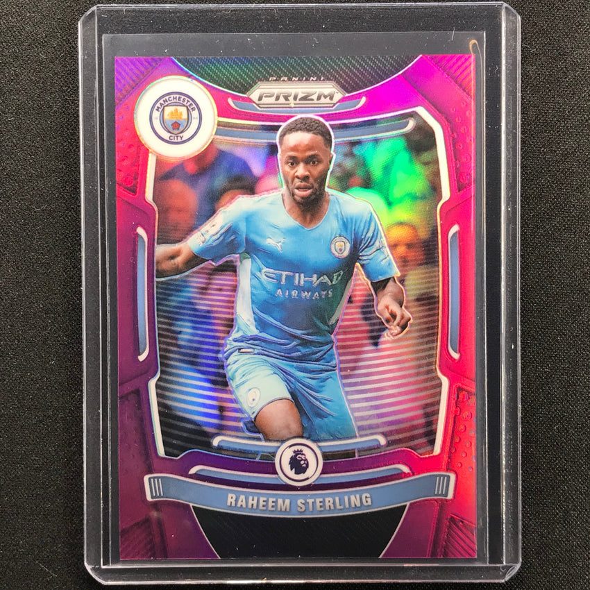 2021-22 Prizm Epl Raheem Sterling Purple 5/99 No 10