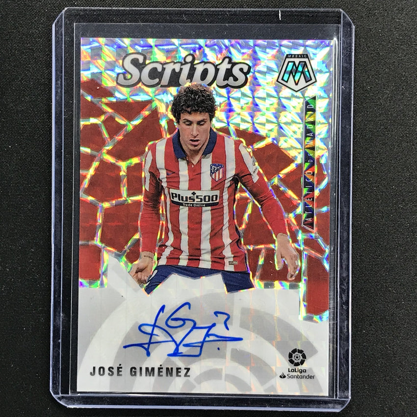 2020-21 Mosaic Laliga Jose Gimenez Scripts Prizm Auto No Jg
