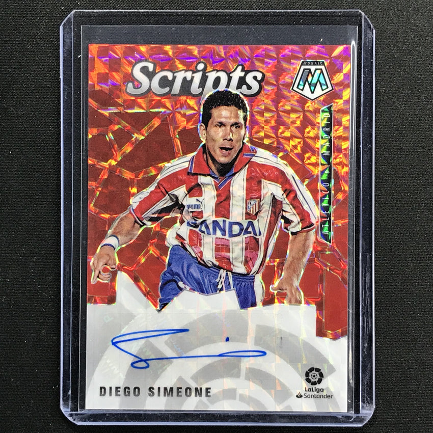 2020-21 Mosaic LaLiga DIEGO SIMEONE Scripts Choice Fusion Red Prizm Auto #DSM