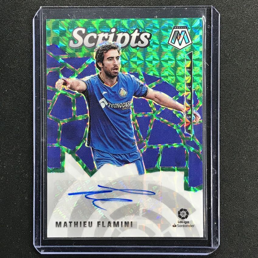 2020-21 Mosaic LaLiga MATHIEU FLAMINI Scripts Green Prizm Auto #MF