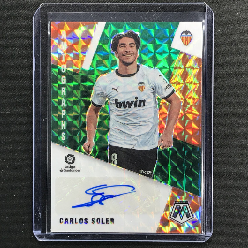 2020-21 Mosaic Laliga Carlos Soler Autographs Green No Cs