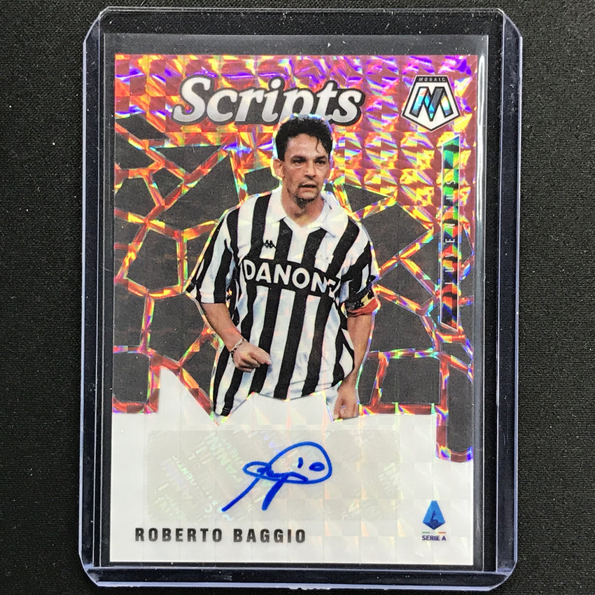 2020-21 Mosaic Serie A Roberto Baggio Scripts Choice Fusion Red Prizm Auto No Rb